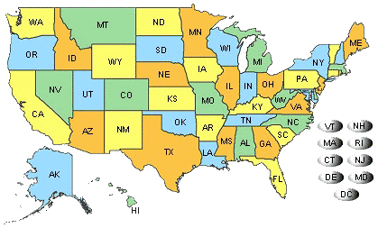 Radon Measurement Provider - Map